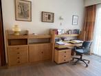 Houten Bureau met kasten en bureaustoel, Huis en Inrichting, Bureaus, Ophalen, Gebruikt, Bureau