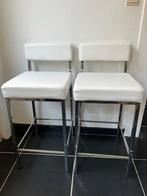 2 witte barkrukken, Huis en Inrichting, Ophalen, Gebruikt, Met voetsteun, 60 tot 90 cm