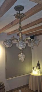 antieken bronzen 6 armige  luchter, Antiek en Kunst, Ophalen