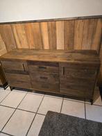 Mangohout dressoir 145cm met metalen onderstel, Huis en Inrichting, Kasten | Dressoirs, Ophalen, 100 tot 150 cm, Zo goed als nieuw