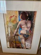 Olieverfschilderij in glas, Antiek en Kunst, Kunst | Schilderijen | Modern, Ophalen