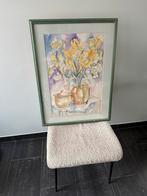 Aquarel bloemstilleven – gesigneerd M.J. Oorlynck – Brugge, Huis en Inrichting, Ophalen of Verzenden, Zo goed als nieuw