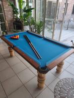 Unieke houten pooltafel - stijlvol en compleet!, Sport en Fitness, Ophalen, Gebruikt, Pooltafel
