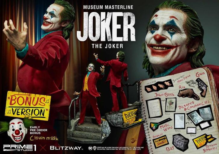 The Joker Statue 1/3 ArthurFleck Joker Bonus Prime1 Blitzway, Verzamelen, Film en Tv, Zo goed als nieuw, Film, Beeldje, Replica of Model