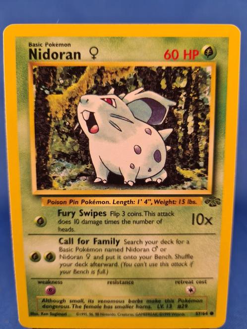 Nidoran  57/64 - Jungle, Hobby en Vrije tijd, Verzamelkaartspellen | Pokémon, Zo goed als nieuw, Verzenden