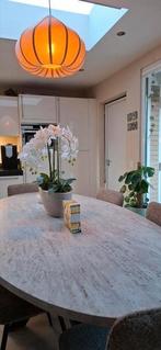 Travertin eettafel ovaal €1350 korting, Huis en Inrichting, Tafels | Eettafels, Ophalen, Zo goed als nieuw, Ovaal