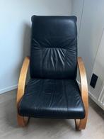Ikea Poang Zetel Fauteuil Relax (leder), Huis en Inrichting, Ophalen, Gebruikt, Hout