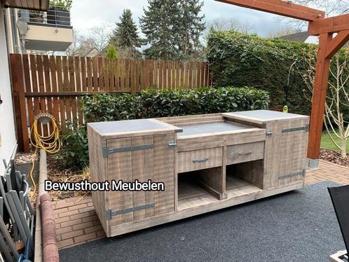 "Robuuste Buitenkeuken van Steigerhout: Koken in Stijl!, Tuin en Terras, Buitenkeukens, Ophalen of Verzenden