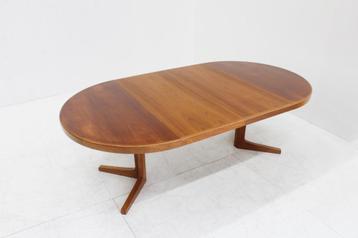 Vintage Deense ronde uitschuifbare eettafel tafel 1960s beschikbaar voor biedingen