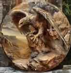 Vintage rond metalen bord Adelaar (20cm), Ophalen of Verzenden, Nieuw