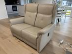 Canapé en cuir beige avec 2 relax et têtières ajustables, Huis en Inrichting, Zetels | Zetels, Ophalen, Gebruikt, Tweepersoons