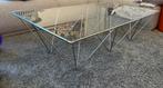 Table basse métal et verre, Huis en Inrichting, Tafels | Salontafels, Ophalen, 100 tot 150 cm, 50 tot 100 cm, Zo goed als nieuw
