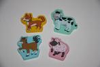 Houten boerderij dieren blokken * 4 stuks, Kinderen en Baby's, Speelgoed | Houten speelgoed, Ophalen of Verzenden, Gebruikt