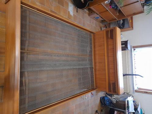 Vintage bed+hoofdbordset, Huis en Inrichting, Slaapkamer | Bedden, Gebruikt, Tweepersoons, 140 cm, 200 cm, Hout, Bruin, Ophalen