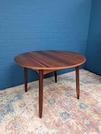 Vintage ronde eettafel, verlengbaar, jaren 60, Huis en Inrichting, Tafels | Eettafels, Ophalen, Overige houtsoorten