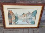 aquarelle bruges signe ch dedroogf, Ophalen of Verzenden