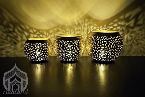 Set van 3 romantische kaarsenhouders, Huis en Inrichting, Lampen | Tafellampen, Nieuw, Minder dan 50 cm, Overige materialen, Ophalen of Verzenden