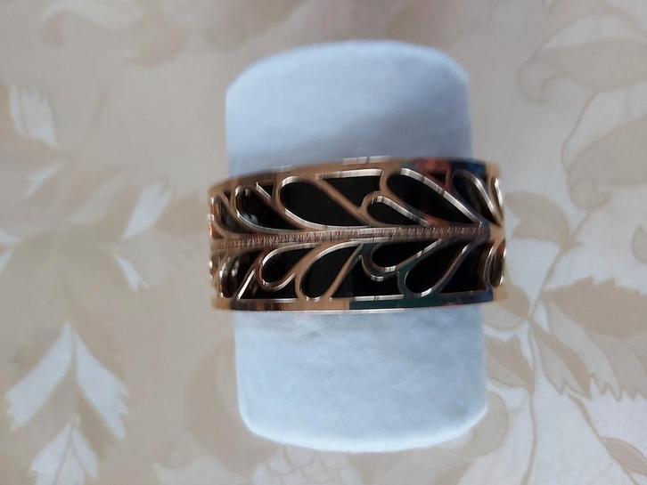 Originele manchet van Les Georgettes Paris, Handtassen en Accessoires, Armbanden, Zo goed als nieuw, Leer, Zwart, Ophalen of Verzenden