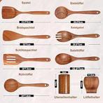 Set van 9 houten keukenlepels | GRATIS LEVERING, Neuf, -, -, Bois