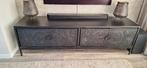Mooi bewerkt mangohouten tv dressoir kleur zwart/antiek, Ophalen, Met deur(en), 150 tot 200 cm, Zo goed als nieuw