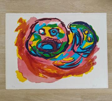 Karel Appel - "Deux Têtes" - Zeldzame Lihografie beschikbaar voor biedingen