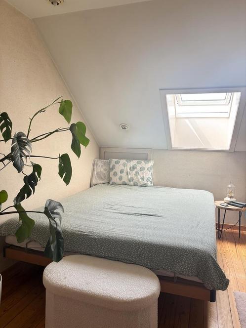 Elektrisch verstelbaar tweepersoonsbed, Huis en Inrichting, Slaapkamer | Bedden, Tweepersoons, 160 cm, 200 cm, Bruin, Verstelbaar