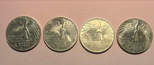 4 zilveren verzamelmunten, 10DM, Olympische zomerspelen 1972, Postzegels en Munten, Munten | Europa | Euromunten, Setje, Duitsland