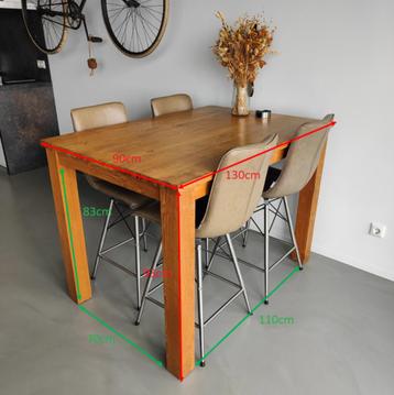 Teak bartafel houten eettafel teakhout tafel recycled oud beschikbaar voor biedingen