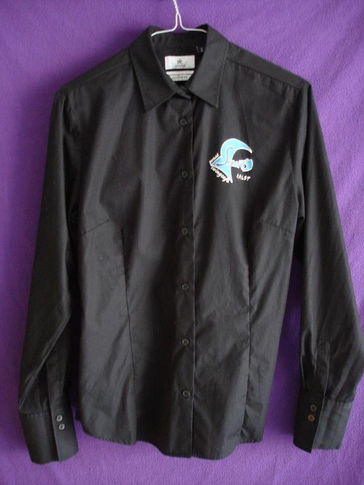 Dameshemd zwart met lange mouwen maat M., Kleding | Dames, Blouses en Tunieken, Gedragen, Maat 38/40 (M), Zwart, Ophalen of Verzenden