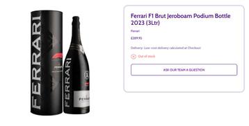 Ferrari Celebration Box Champagne 3 liter. beschikbaar voor biedingen