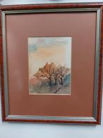Aquarel bomen in zalmkleurige tinten, Ophalen