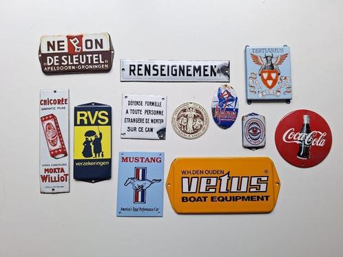 Verschillende emaille deurpostjes, Verzamelen, Merken en Reclamevoorwerpen, Gebruikt, Reclamebord, Ophalen of Verzenden