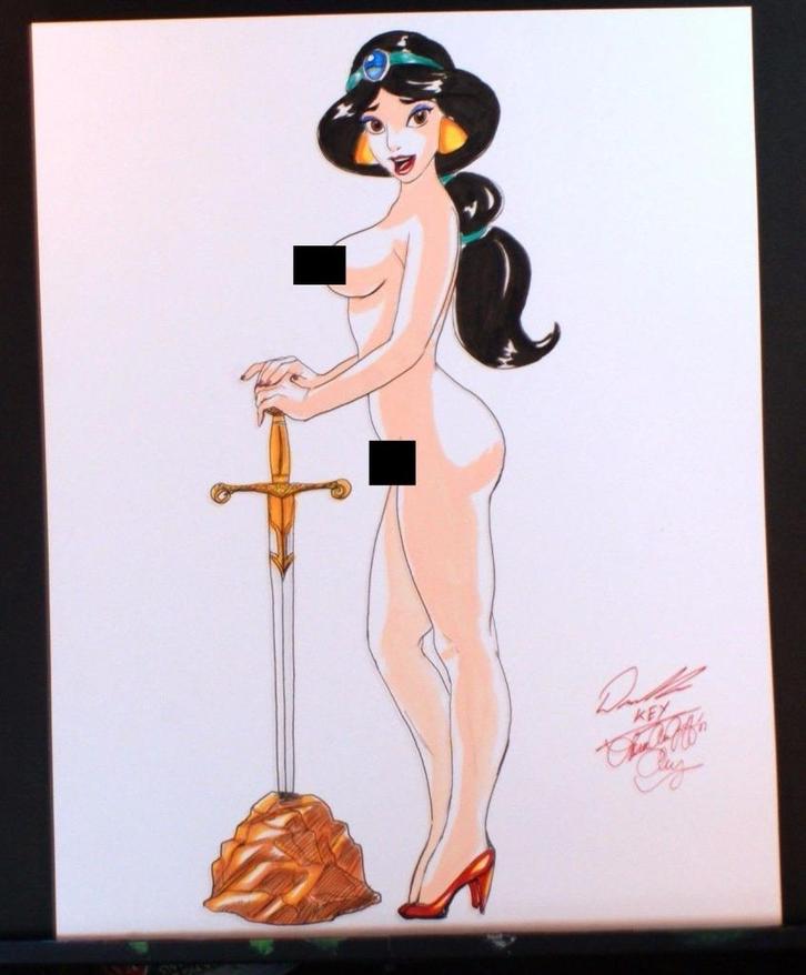 Jasmine (Alladin)1 Key&Chy original ink/color marker tekenin, Antiek en Kunst, Kunst | Tekeningen en Fotografie, Verzenden