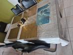 Eet tafel + 6 stoelen ( uitschuifbare), Ophalen, Zo goed als nieuw