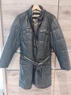 Winterjas leder, Blauw, Zo goed als nieuw, Ophalen, ANDERE