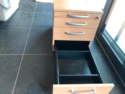 Ladenblok - fineer eik - 4 laden - hoge kwaliteit - wieltjes, Huis en Inrichting, Kasten | Computermeubels, Gebruikt, Eikenhout