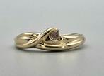 Gouden aanschuifring met diamant. Ca: 0.10 ct. 2025/604., Handtassen en Accessoires, Antieke sieraden, Verzenden, Goud, Ring, Met edelsteen