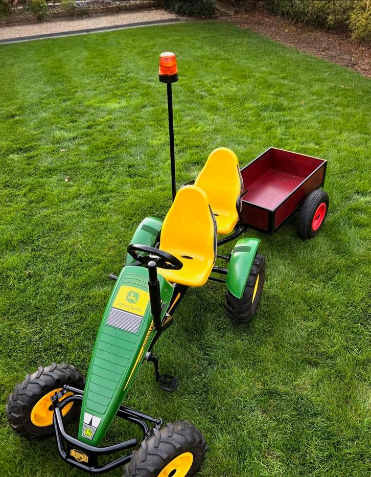 Nieuwe Berg gocart duozit van John Deere en aanhanger, Kinderen en Baby's, Speelgoed | Buiten | Skelters, Nieuw, Berg, Duozit