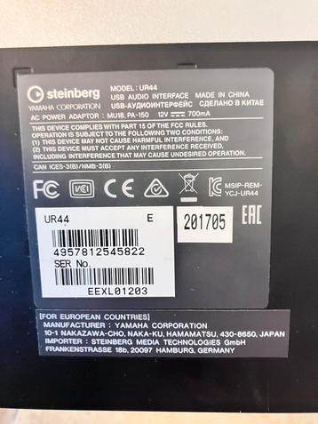 Geluidskaart UR44 steinberg beschikbaar voor biedingen