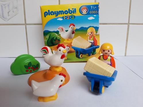 Playmobil 123 - set 6965 boerin met haan en kip - compleet!, Kinderen en Baby's, Speelgoed | Playmobil, Zo goed als nieuw, Complete set