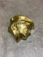 Koperen halve hoofd sculptuur - ca. 2kg, Antiek en Kunst, Ophalen of Verzenden