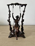 bronzen beeld " meisje op de schommel " van Moreau, Antiek en Kunst, Ophalen, Brons