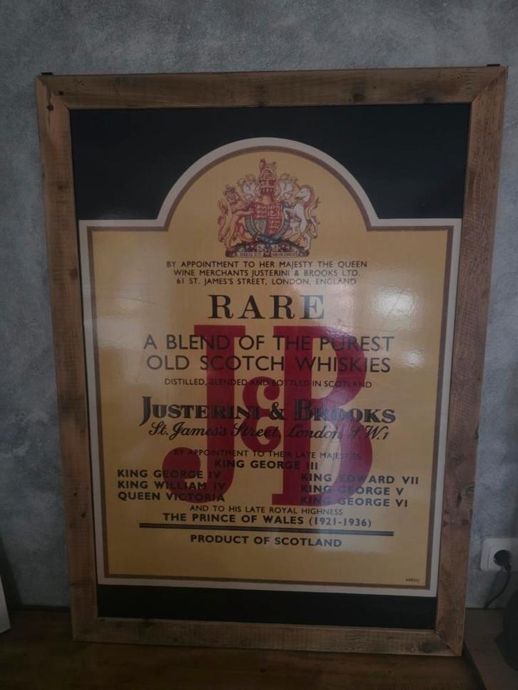 2 grote whisky reclameborden, J&B + Glen Ord, afm.79 x 108, Collections, Marques & Objets publicitaires, Enlèvement