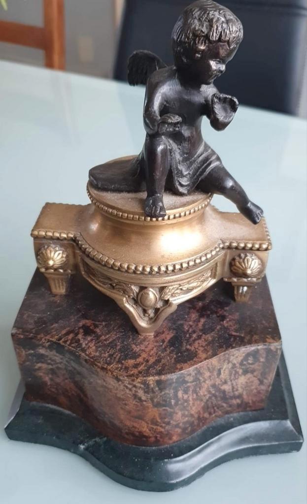 Geërfd Mooi taferel met de angel., Antiek en Kunst, Curiosa en Brocante, Ophalen of Verzenden