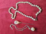 Ketting- Hoedenspeld - Collier (parels), Ophalen of Verzenden, Ketting