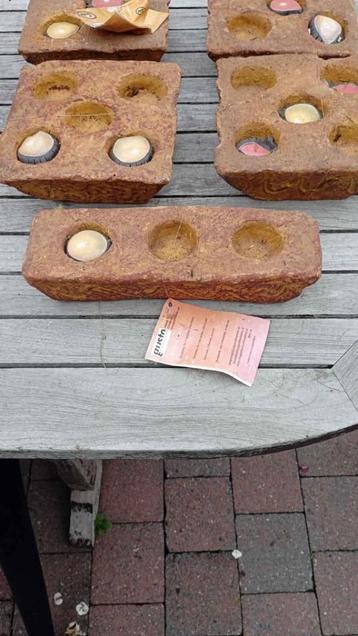 5 bougeoirs en terre cuite. beschikbaar voor biedingen