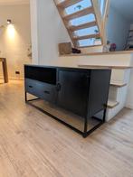 Industrieel zwart stalen TV meubel, Huis en Inrichting, Kasten |Televisiemeubels, Ophalen, Gebruikt, 100 tot 150 cm, Minder dan 100 cm