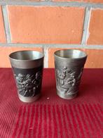 2 bekers uit tin, Antiek en Kunst, Ophalen of Verzenden