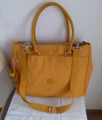 Kipling Grote boodschappentas geel oranje fluo + aap beschikbaar voor biedingen