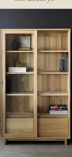 Prachtige vitrinekast van Ethnicraft, Huis en Inrichting, Ophalen, 100 tot 150 cm, 1 of 2 laden, Eikenhout